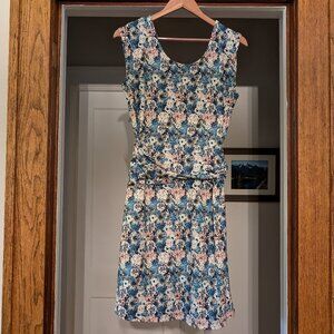 Patagonia Seabrook Twist Floral Mini Dress V Back Size Medium in EUC
